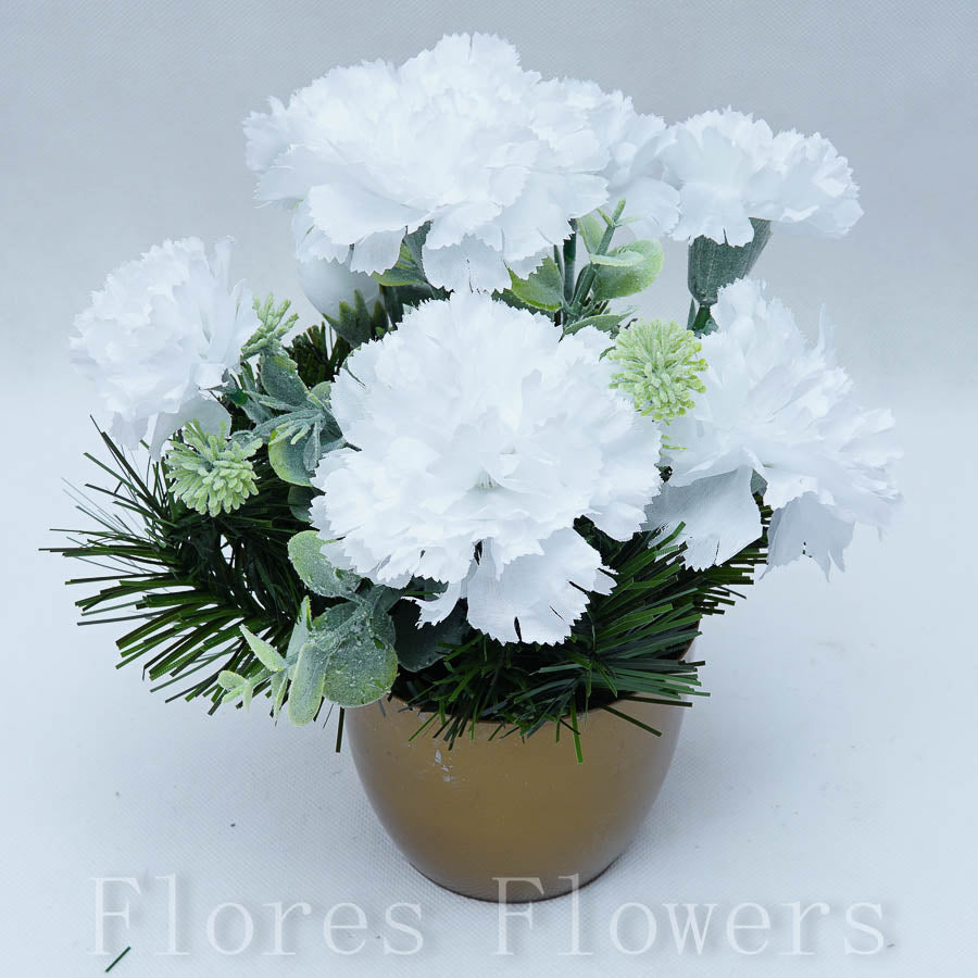 Ikebana zaťažená URNA, 20x15cm, biela