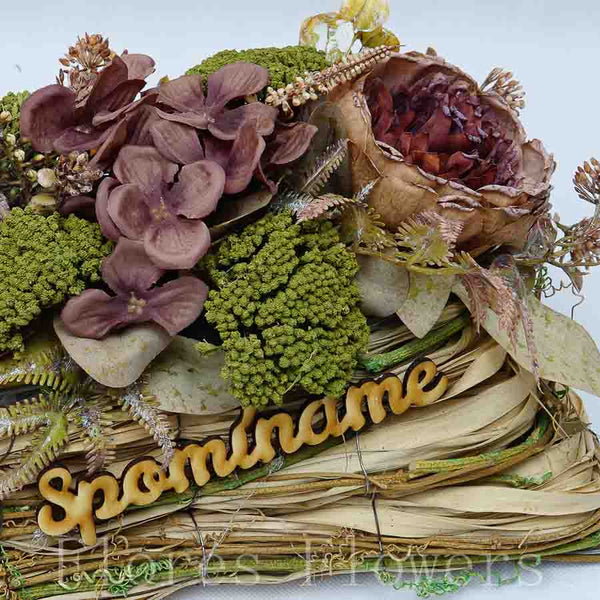 Dekorácia v prútenom obale 30x22x15cm, jesenná