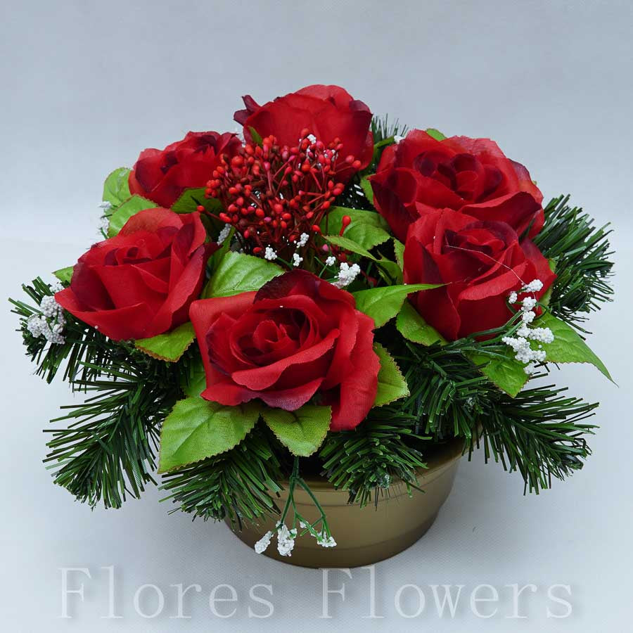 Ikebana zaťažená 20x25cm, červená