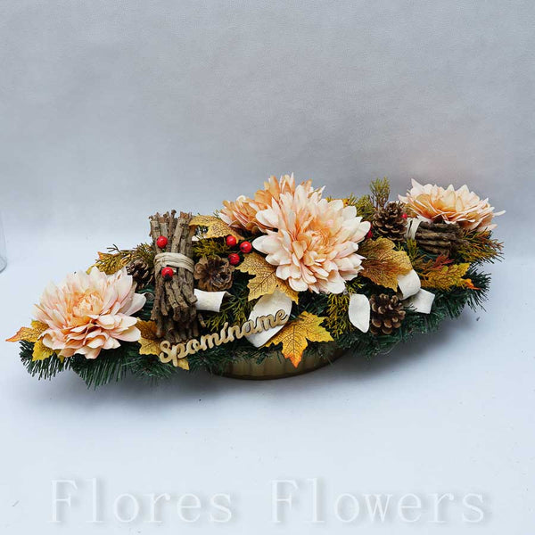 Ikebana zaťažená esíčko, 60x25cm, marhuľová