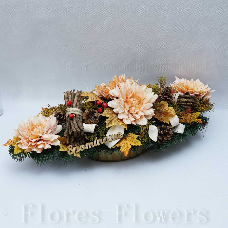 Ikebana zaťažená esíčko, 60x25cm, marhuľová