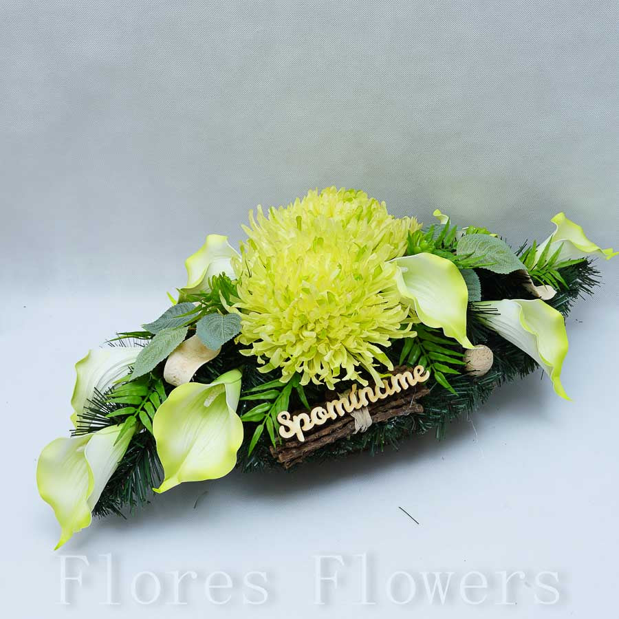 Ikebana zaťažená esíčko, 60x25cm, zelená