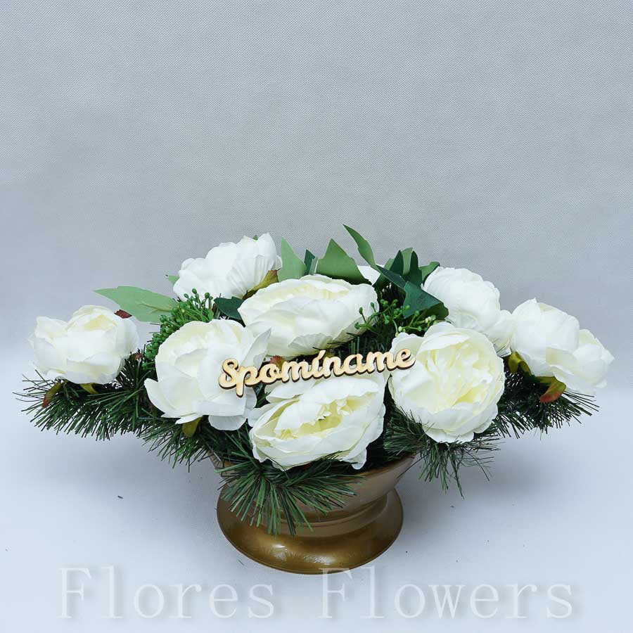 Ikebana zaťažená, 50x25cm, krémová