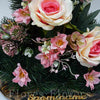 Ikebana zaťažená, 30x35cm, krémovo-ružová