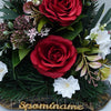 Ikebana zaťažená, 30x35cm, červeno-krémová