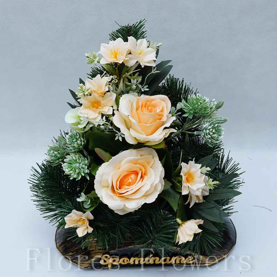 Ikebana zaťažená, 30x35cm, marhuľová