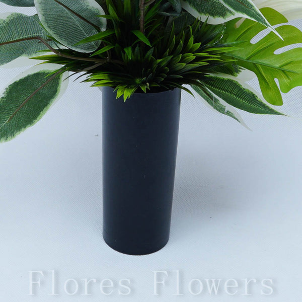 Zaťažená ikebana na vsunutie do vázy /spodok 5x15cm/, 45x25cm, červená