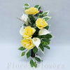 Zaťažená ikebana na vsunutie do vázy /spodok 5x15cm/, 45x25cm, žltá