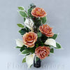 Zaťažená ikebana na vsunutie do vázy /spodok 5x15cm/, 45x25cm,  staroružová