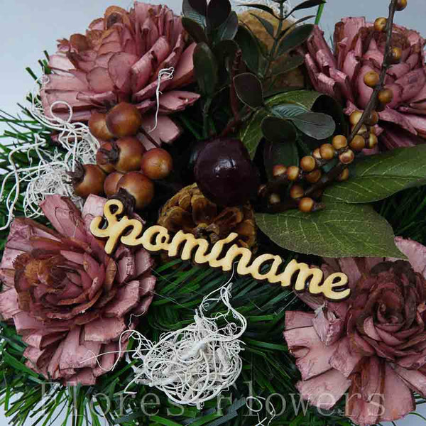 Ikebana zaťažená, 20x20cm, prírodná, bordová