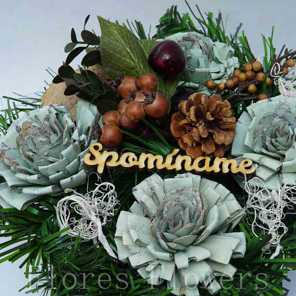 Ikebana zaťažená, 20x20cm, prírodná, zelená