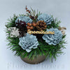 Ikebana zaťažená, 20x20cm, prírodná, modrá