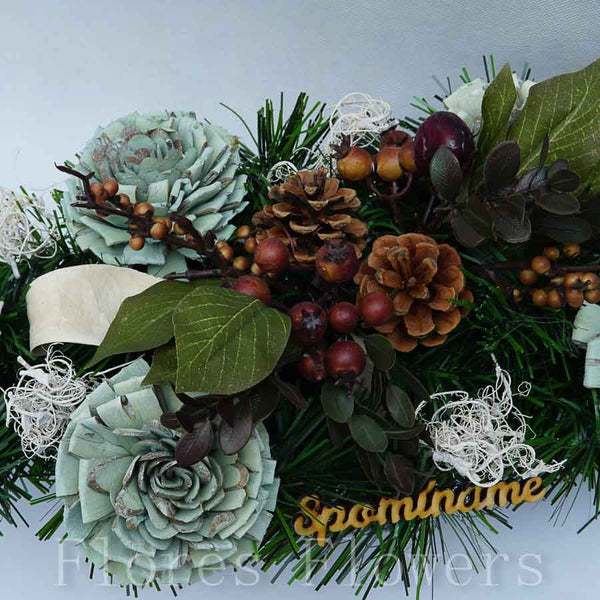 Ikebana zaťažená, 45x20cm, prírodná, zelená