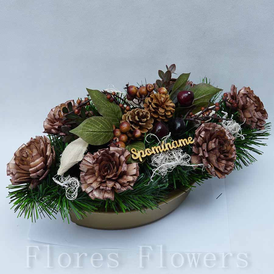 Ikebana zaťažená, 45x20cm, prírodná, hnedá