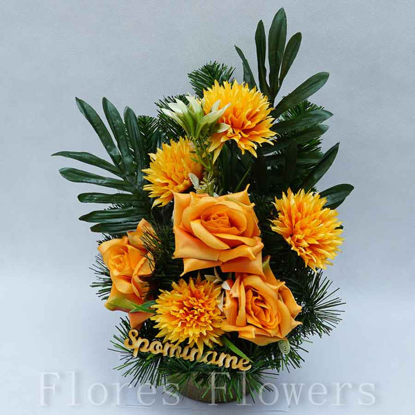 Ikebana zaťažená 48x28cm, oranžová