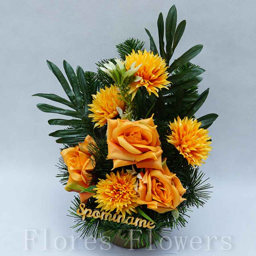 Ikebana zaťažená 48x28cm, oranžová