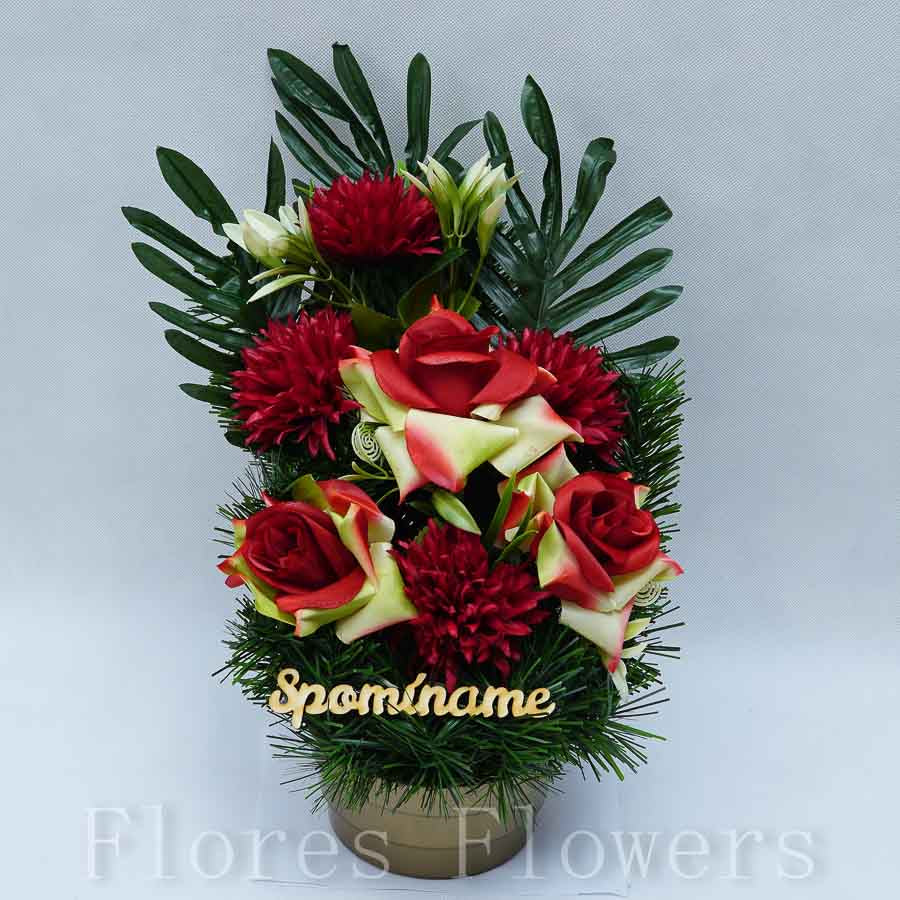 Ikebana zaťažená 48x28cm, červená