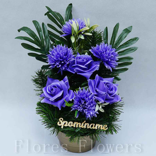 Ikebana zaťažená 48x28cm, fialová