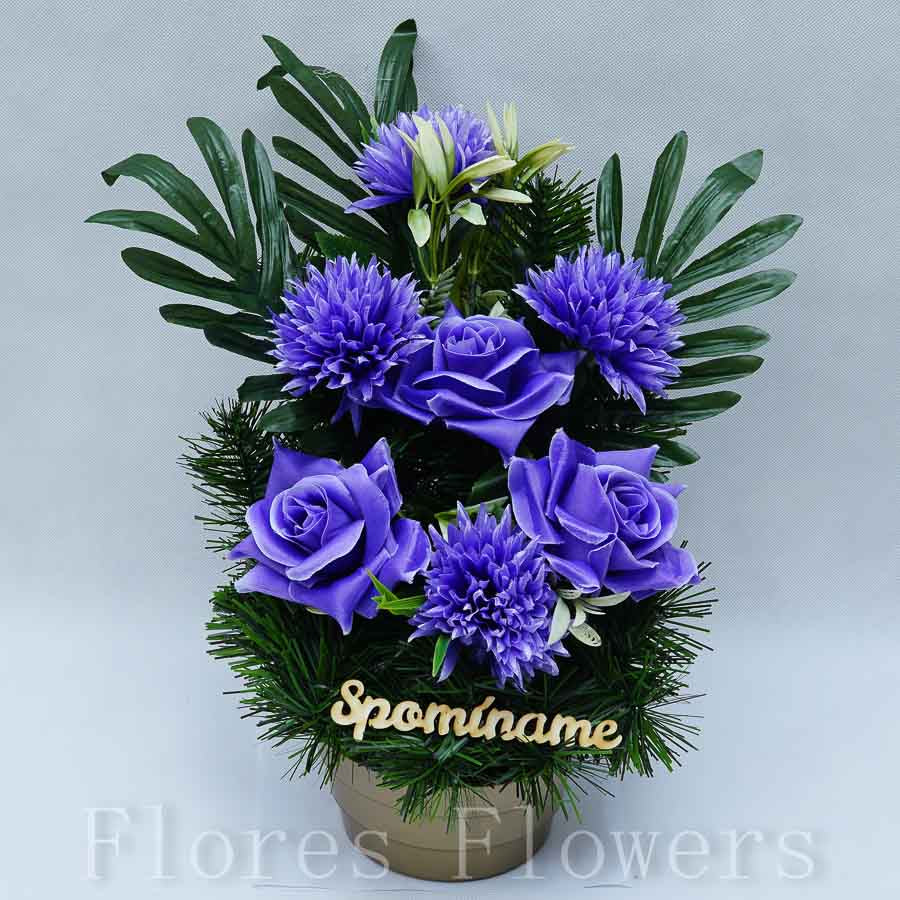 Ikebana zaťažená 48x28cm, fialová