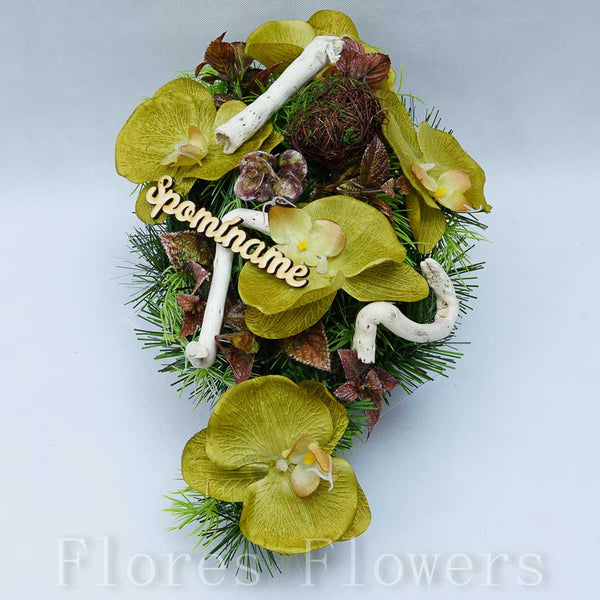 Ikebana zaťažená 45x25cm, zelená