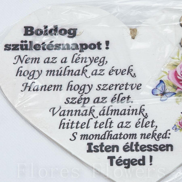 Srdce drevené číslo 20, 18x12cm, maďarský text