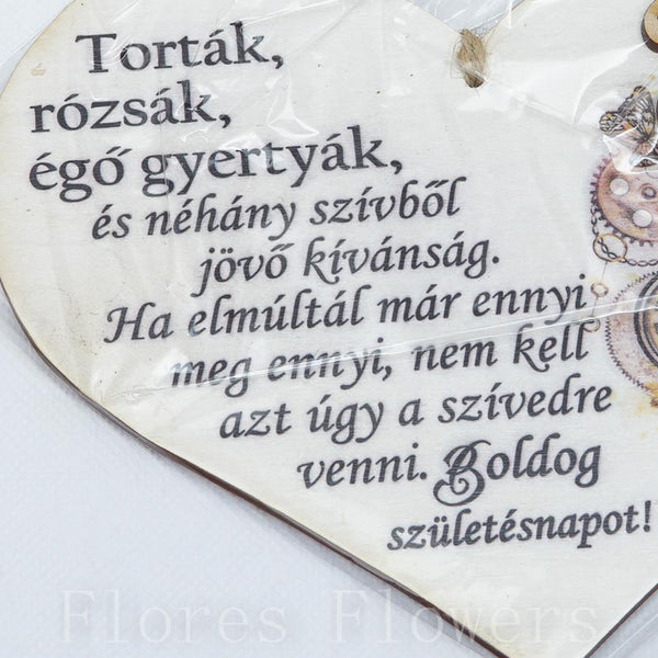 Srdce drevené číslo 25, 18x12cm, maďarský text