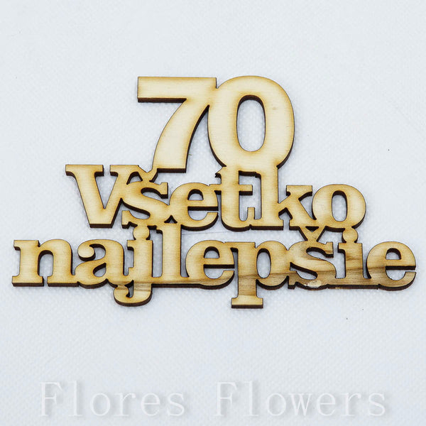 Všetko najlepšie s číslom 70, 13x7cm