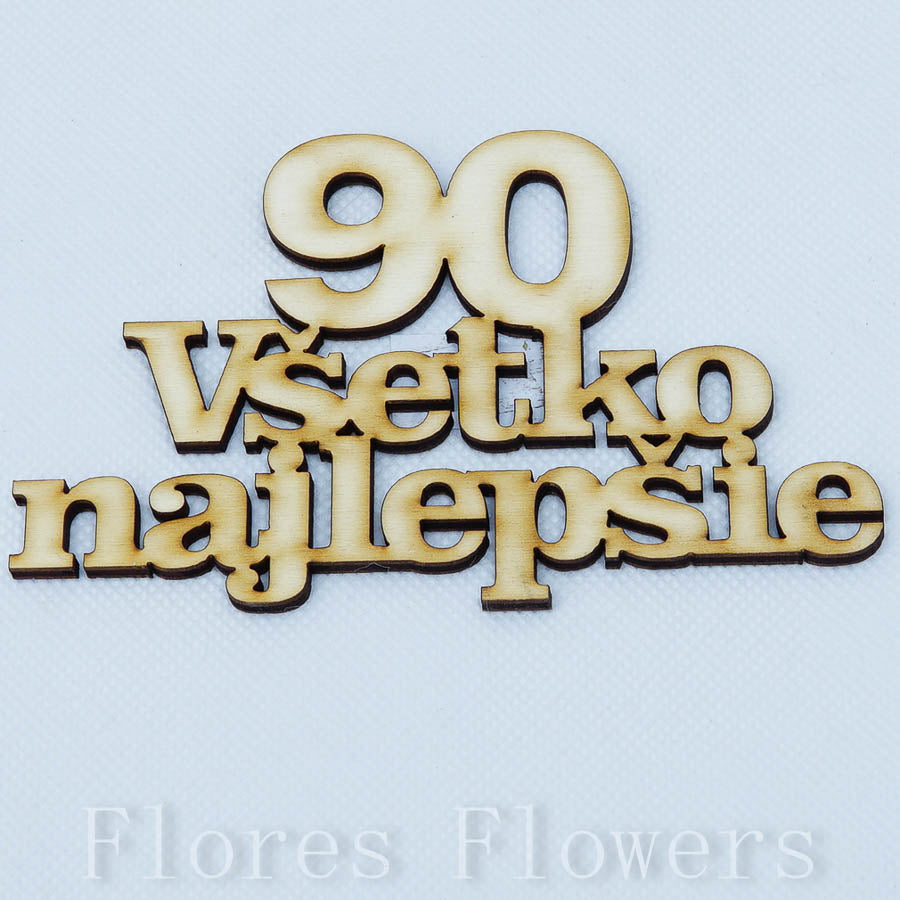 Všetko najlepšie s číslom 90, 13x7cm
