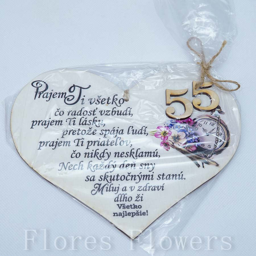 Srdce drevené číslo 55,18x15cm