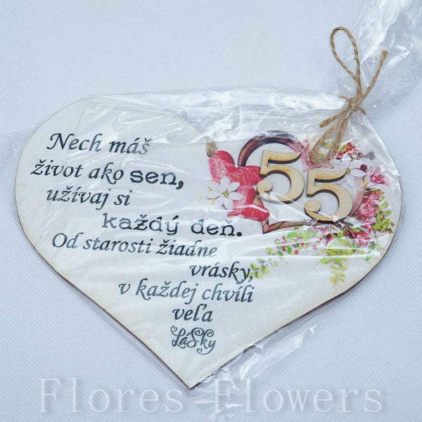 Srdce drevené číslo 55,18x15cm