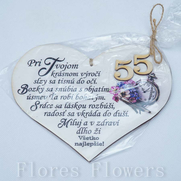 Srdce drevené číslo 55,18x15cm