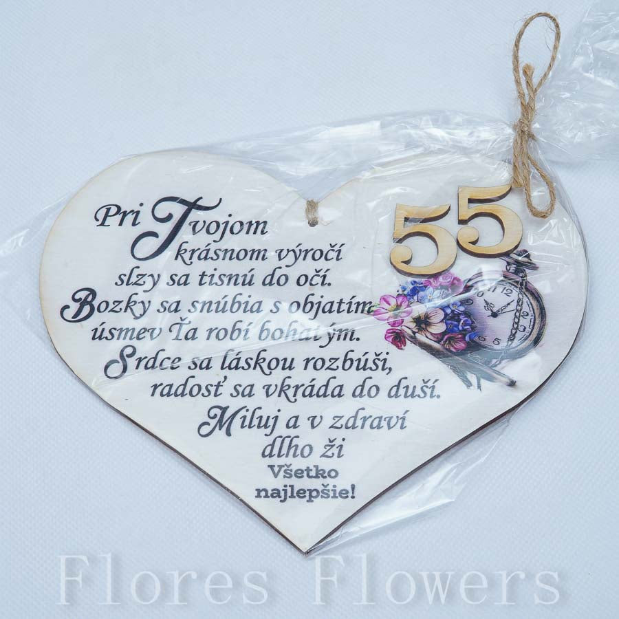 Srdce drevené číslo 55,18x15cm