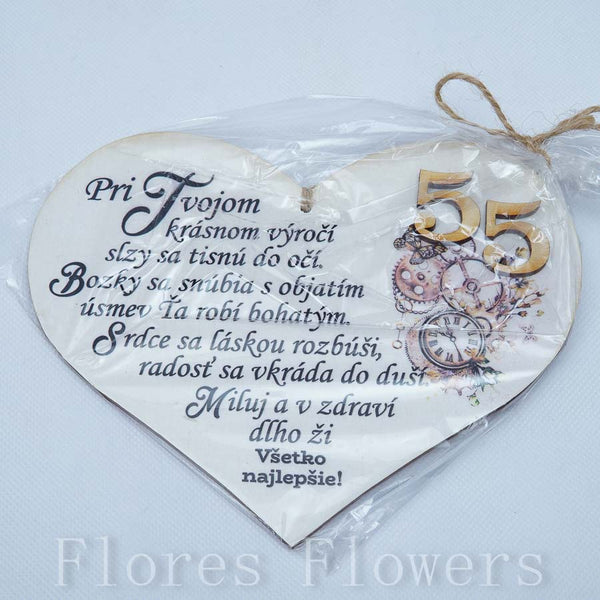 Srdce drevené číslo 55,18x15cm