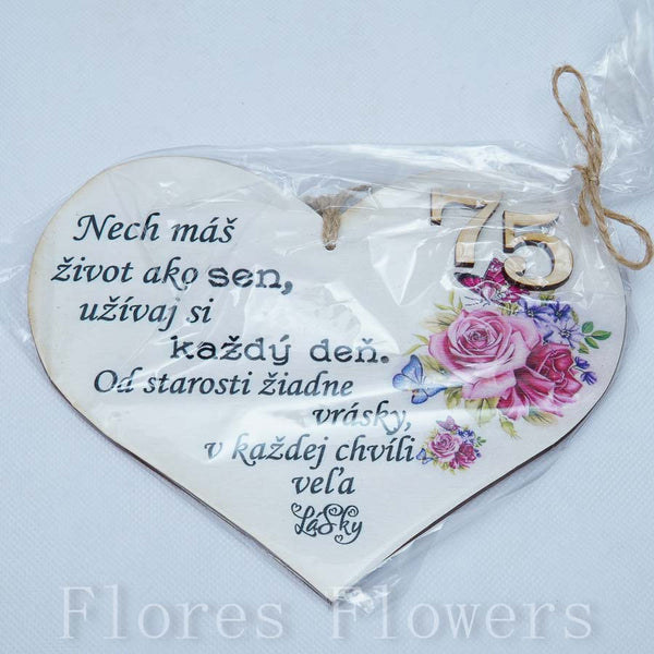 Srdce drevené číslo 75,18x15cm