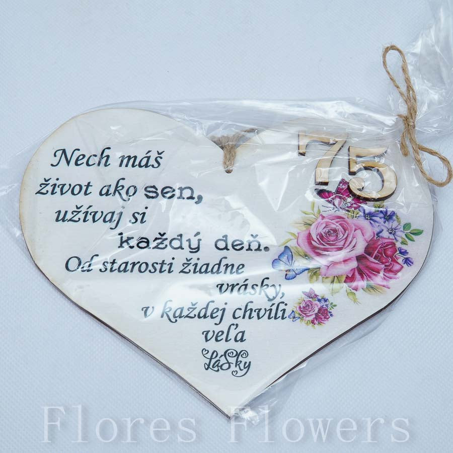 Srdce drevené číslo 75,18x15cm