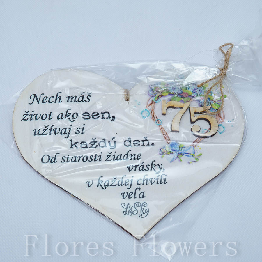 Srdce drevené číslo 75,18x15cm