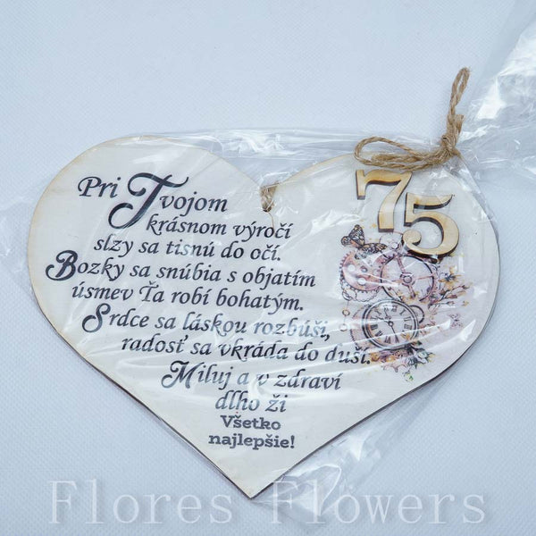 Srdce drevené číslo 75,18x15cm