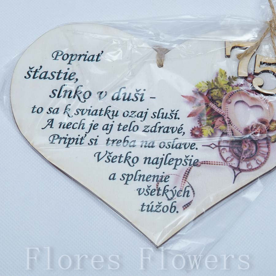 Srdce drevené číslo 75,18x15cm