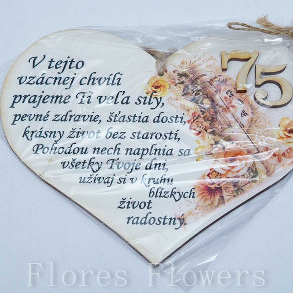 Srdce drevené číslo 75,18x15cm