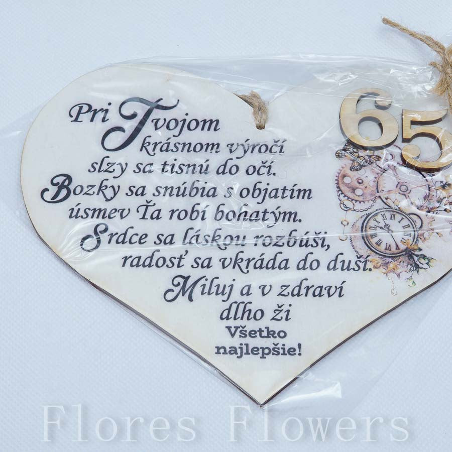 Srdce drevené číslo 65,18x15cm