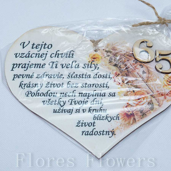 Srdce drevené číslo 65,18x15cm