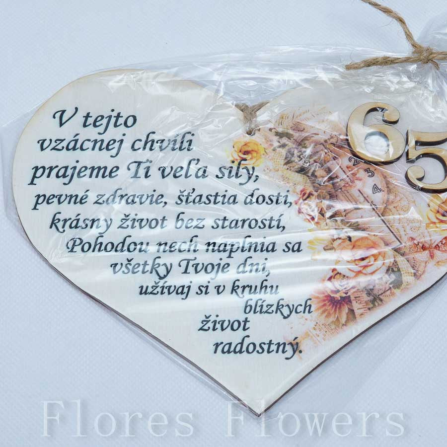 Srdce drevené číslo 65,18x15cm