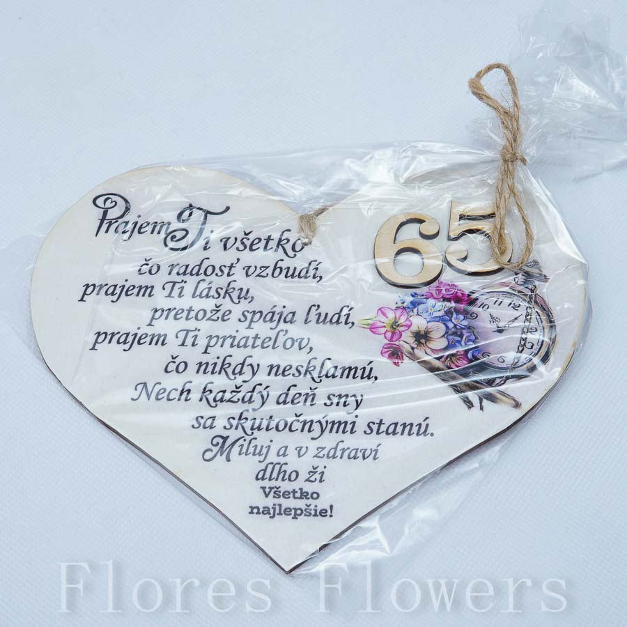 Srdce drevené číslo 65,18x15cm