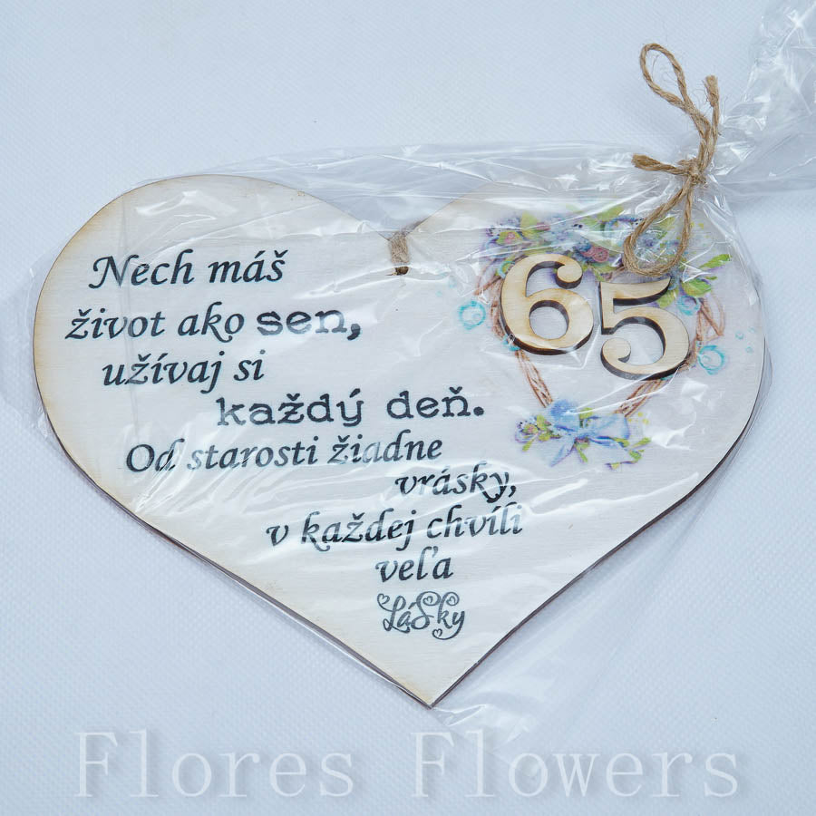 Srdce drevené číslo 65,18x15cm