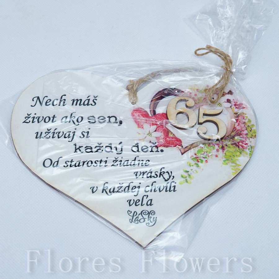 Srdce drevené číslo 65,18x15cm