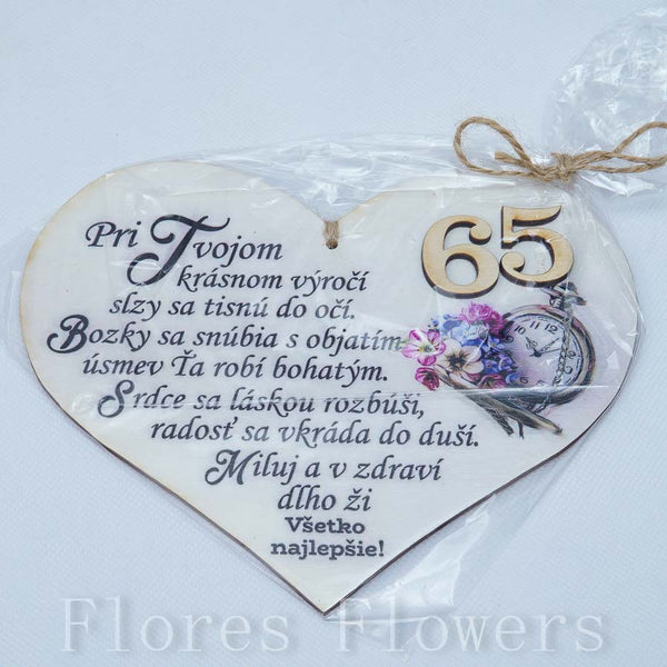 Srdce drevené číslo 65,18x15cm