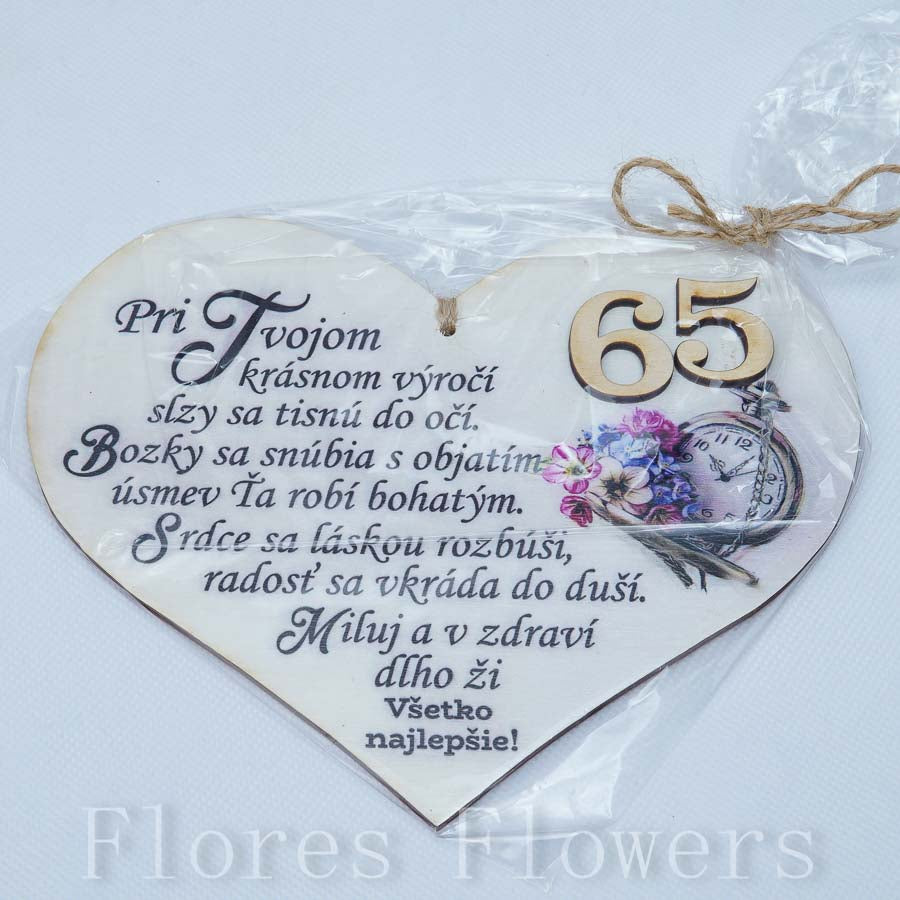 Srdce drevené číslo 65,18x15cm