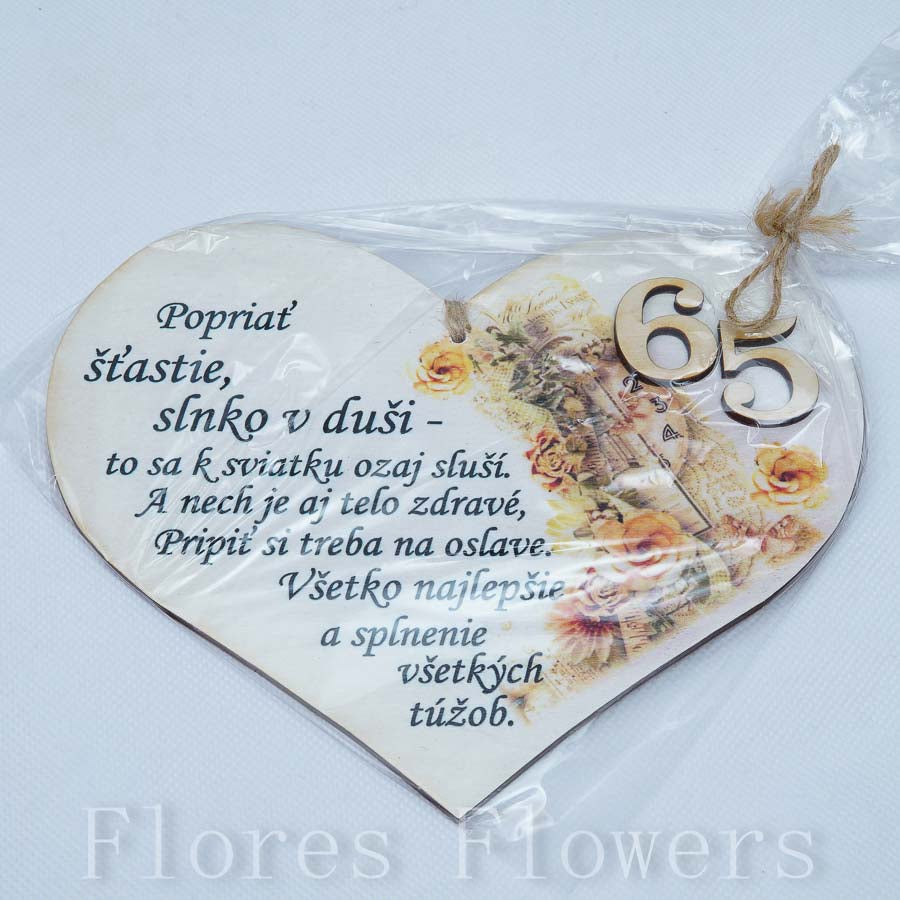 Srdce drevené číslo 65,18x15cm