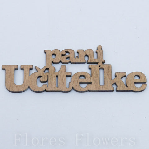 Výrez Pani učiteľke, 10x3cm