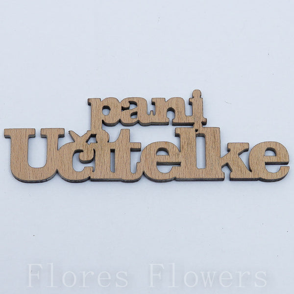 Výrez Pani učiteľke, 10x3cm